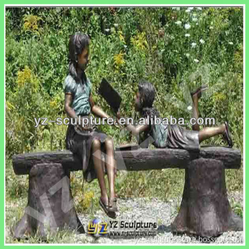outdoor reading girl bronze sculpture for sale